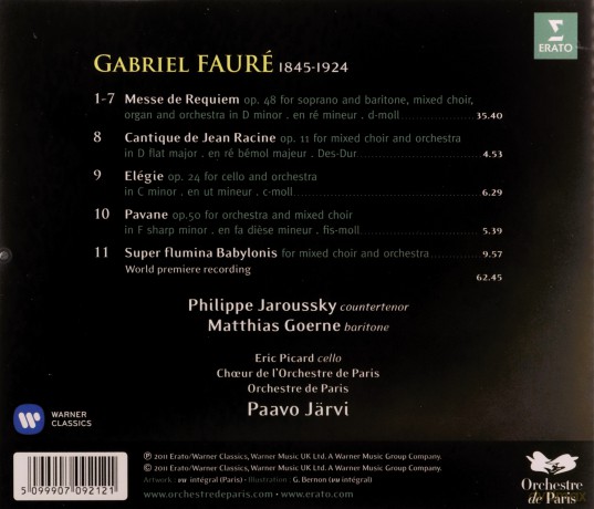 Paavo Jarvi: Requiem, Cantigue De Jean Racine [CD]