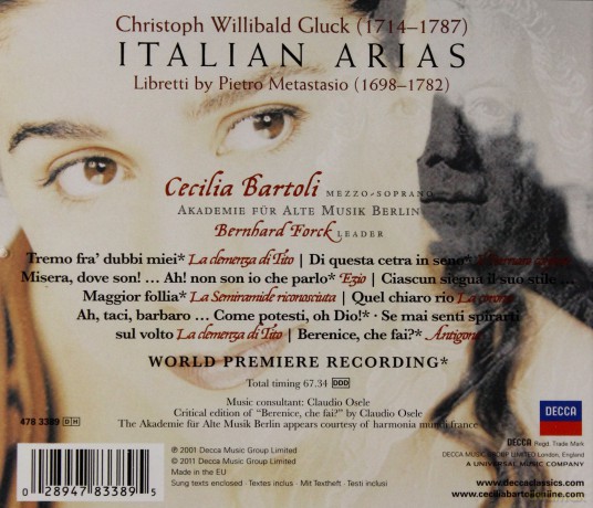 Cecilia Bartoli: Gluck Italian Arias [CD]