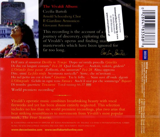 Cecilia Bartoli: Vivaldi Album Jewel Case Version [CD]
