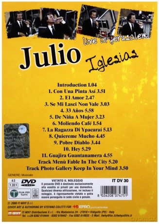 Julio Iglesias - Live in Jerusalem [DVD]