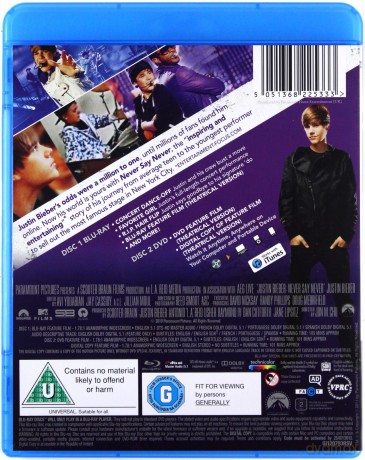 Justin Bieber - Never Say Never [Blu-Ray]+[DVD]
