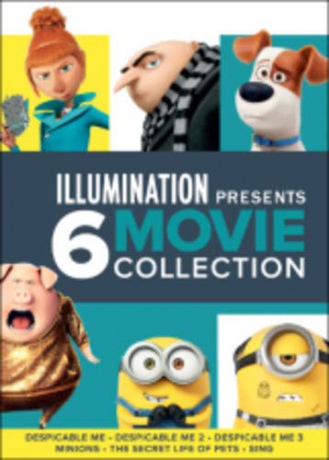 Illumination Presents: 6-Movie Collection (Despicable Me 1-3 / Minions / The Secret Life of Pets / Sing) (Jak ukraść księżyc / Minionki rozrabiają / Gru, Dru i Minionki / Minionki / Sekretne życie zwierzaków domowych / Sing) [DVD]