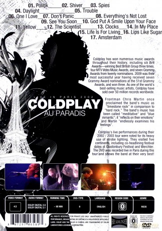 Coldplay: Au Paradis Live In Paris [DVD]