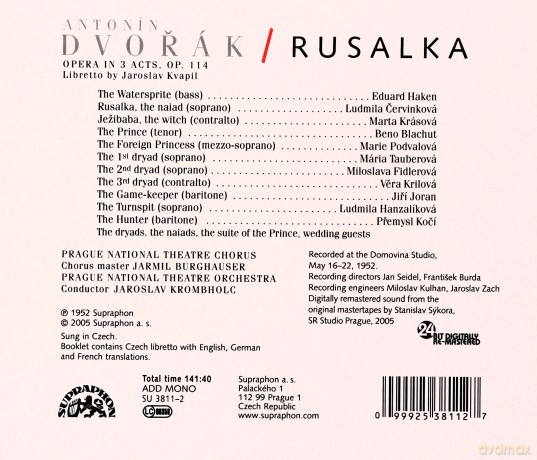 Krombholc - Prague Nat.Thea: Dvorak - Rusalka [2CD]