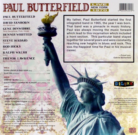 Paul Butterfield: Live In New York 1970 [2xWinyl]