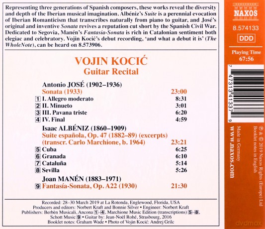 Vojin Kocic: Vojin Kocic - Winner 2018 Michele Pittaluga Guitar Competition [CD]