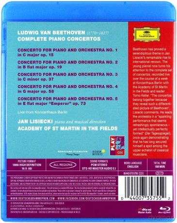 Jan Lisiecki: Beethoven Piano Concertos [Blu-Ray]