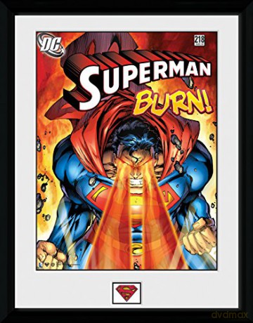 Superman: DC Comics PFC1327 Superman Burn Framed Photograph, 16 x 12 inch - Multi-colour