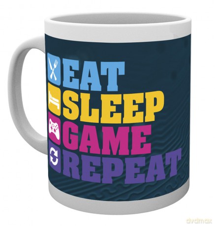 Gaming, Eat Sleep, Kubek, Wood wielokolorowy