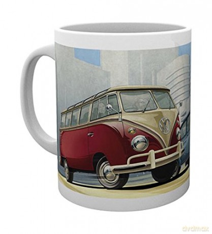 VW Camper: Ltd, VW Camper, Illustration, Kubek, Wood wielokolorowy, 15x10x9 cm
