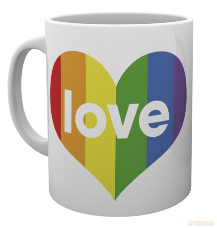 Pride: Pride, Love Heart, Kubek ceramiczny wielokolorowy, 15 x 10 x 9 cm