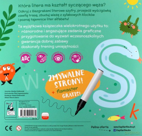 Kapitan Nauka. Bazgraki i alfabet (3-6 lat) - Monika Sobkowiak [KSIĄŻKA]