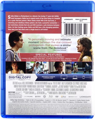 Five Feet Apart (Trzy kroki od siebie) [Blu-Ray]+[DVD]
