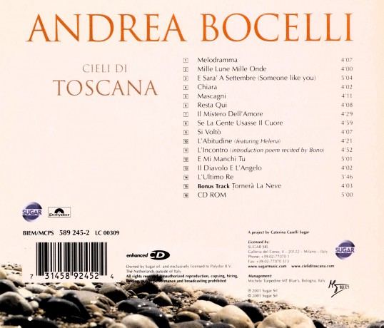 Andrea Bocelli: Cieli Di Toscana [CD]