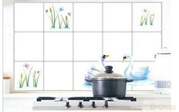Decals Oil-Proof Aluminum Foil Stickers Keep Clean Kitchen Wall Paper 45cm*75cm [CD]