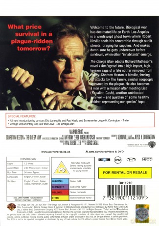 The Omega Man (Człowiek Omega) [DVD]
