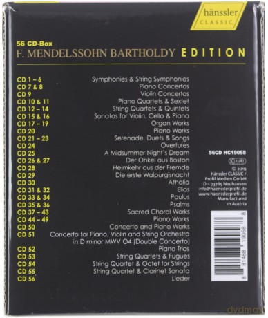 Mendelssohn-Bartholdy: Felix Mendelssohn - Mendelssohn Bartholdy Edition (56) [CD]