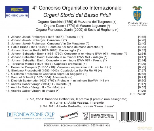 J.S. Bach: Friuli Organ Contest 2014 [CD]