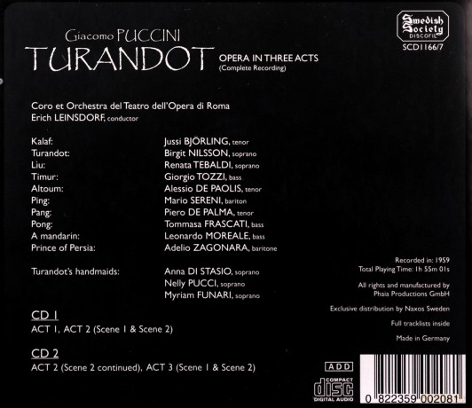 Turandot: Giacomo Puccini - Turandot [CD]
