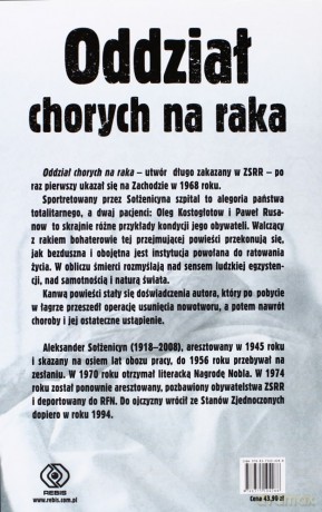 Oddział Chorych Na Raka - Aleksander Sołżenicyn [KSIĄŻKA]