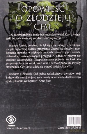 Opowieść O Złodzieju Ciał - Anne Rice [KSIĄŻKA]