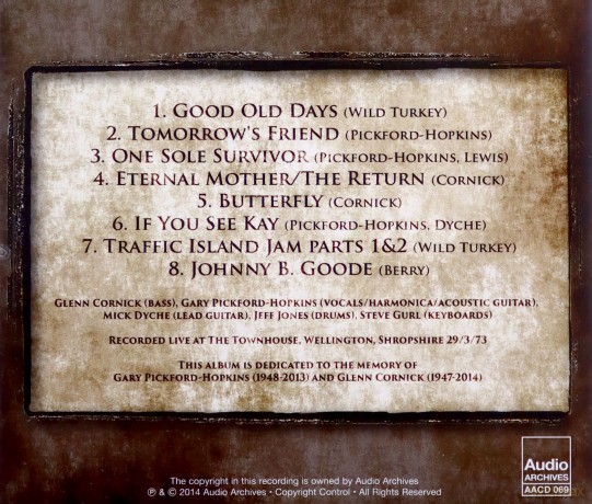 Wild Turkey: Live in Wellington 1973 [CD]