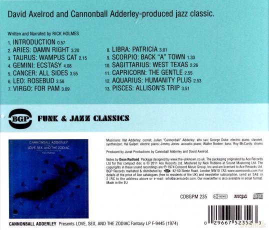 Cannonball Adderley: Love Sex And The Zodiac [CD]