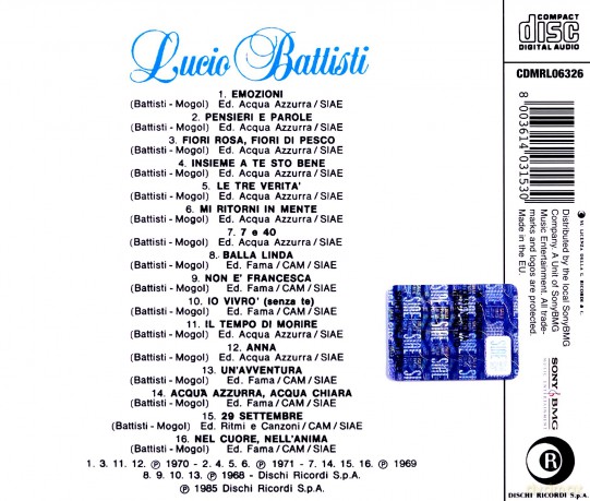Lucio Battisti: Lucio Battisti [CD]