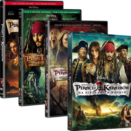 Piraci z Karaibów Quadrilogy BOX: Klątwa czarnej perły / Skrzynia umarlaka / Na krańcu świata / Na nieznanych wodach [BOX] [4DVD]