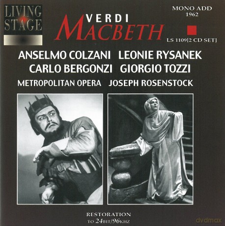 Bergonzi: Macbeth Rysanek Bergonzi Met 1962 [2CD]