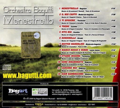 Orchestra Bagutti: Menestrello [CD]