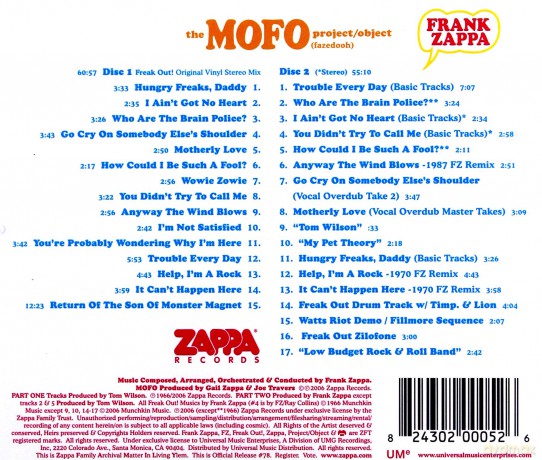 Frank Zappa: Mofo Project/object [2CD]