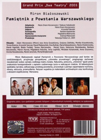 Teatr TVP: Pamiętnik z Powstania Warszawskiego [DVD]