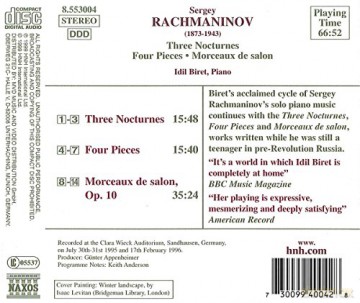 S. Rachmaninoff: Morceau De Salon/nocturnes no.3 [CD]