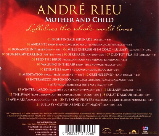 Andre Rieu: Mother & Child - Lullabies the Whole World Loves [CD]