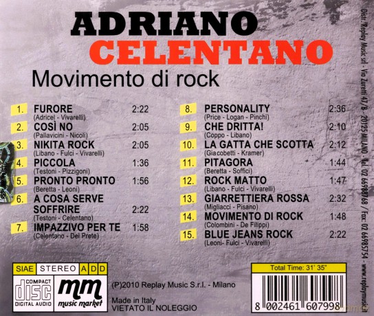 Adriano Celentano: Movimento Di Rock [CD]