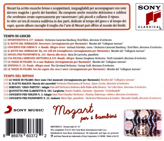 Mozart Per I Bambini [CD]