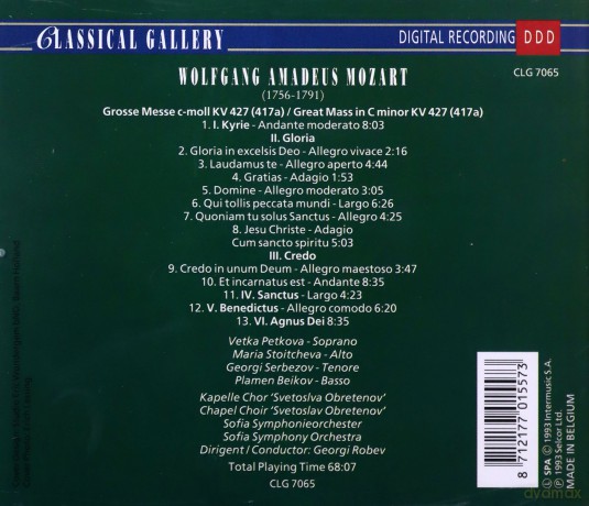 Wolfgang Amadeus Mozart: Mozart: Great Mass in C Minor [CD]