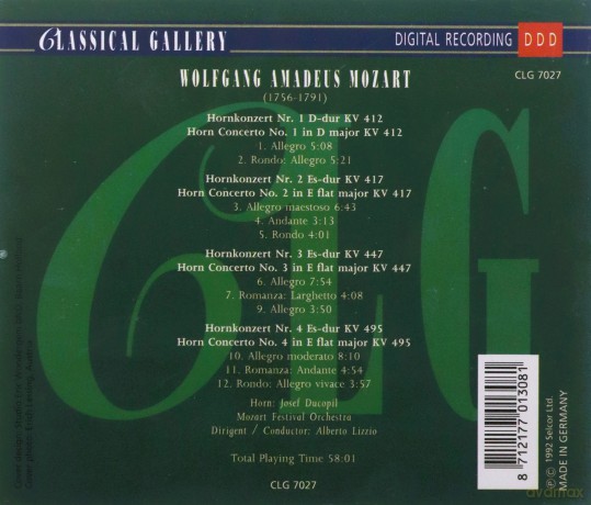 Wolfgang Amadeus Mozart: Mozart: Horn Ctos Nos 1 - 4 [CD]