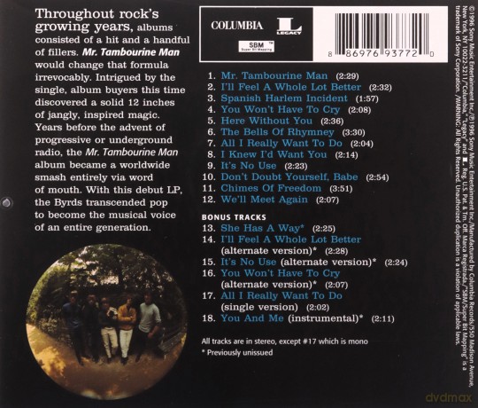 Byrds: Mr. Tambourine Man -Remas [CD]