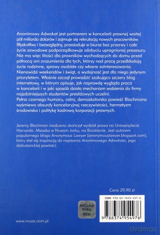 Anonimowy Adwokat - Jeremy Blachman [KSIĄŻKA]