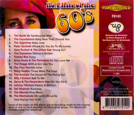 No. 1 Hits of the 60's [CD]