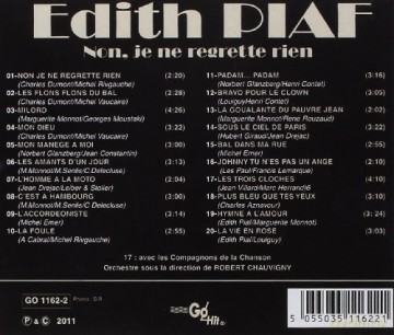 Edith Piaf: Non Je Ne Regrette Rien [CD]