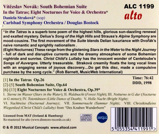 V. Novak: Novak: In the Tatras/south Bohemian Suite/eight Nocturnes [CD]