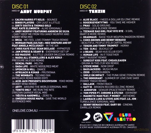Onelove Presents Club Electro 2011-Mixed by Andy M [2CD]