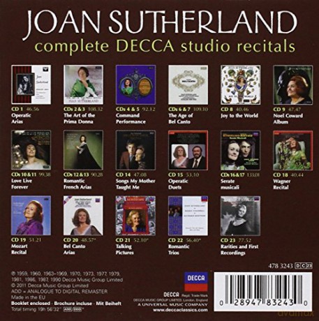 Joan Sutherland: Complete Decca Studio Recitals [23CD]