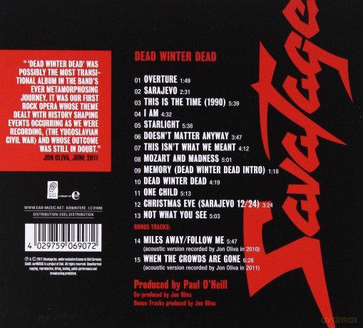 Savatage: Dead Winter Dead [CD]