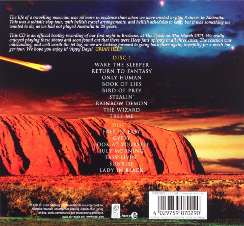 Uriah Heep: Official Bootleg Volume IV: Live In Brisbane Australia 2011 [2CD]