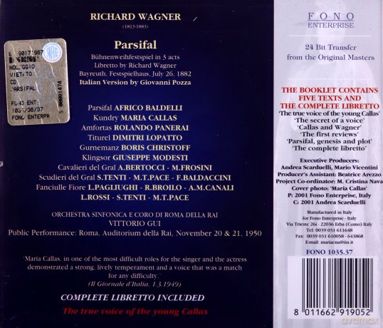 Maria Callas: Parsifal [3CD]