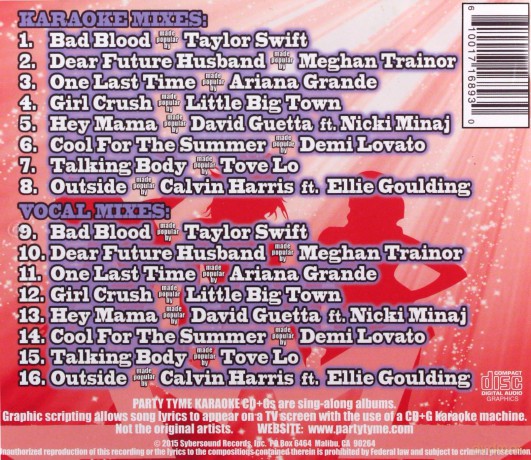 Party Tyme Karaoke: Girl Pop 25 [CD]